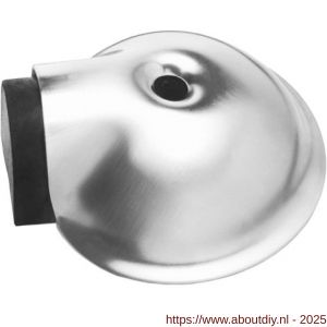 Intersteel Essentials 4421 deurstop bol diameter 67x24 mm met nokken vloermontage RVS - A26007388 - afbeelding 1