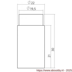 Intersteel Essentials 4421 deurstop diameter 22x33 mm wandmontage RVS - A26007391 - afbeelding 2