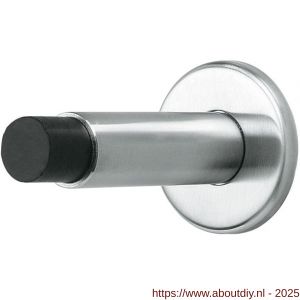 Intersteel Essentials 4421 deurstop diameter 22x89 mm op rozet diameter 53 mm wandmontage RVS - A26007394 - afbeelding 1