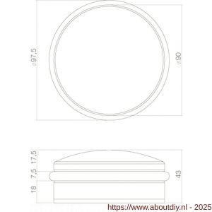 Intersteel Essentials 4421 deurstop Rondo diameter 100x50mm aanslag hoogte 31 mm RVS - A26000988 - afbeelding 2