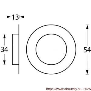 Intersteel Essentials 4476 schuifdeurkom rond diameter 34x55 mm verdekt RVS - A26007659 - afbeelding 2