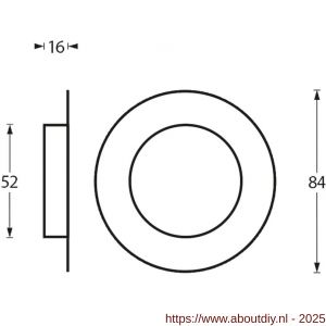 Intersteel Essentials 4476 schuifdeurkom rond 52/85 mm verdekt RVS - A26007660 - afbeelding 2