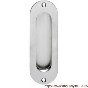 Intersteel Essentials 4476 schuifdeurkom ovaal 120x40 mm opschroevend RVS - A26007655 - afbeelding 1