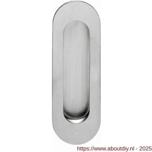 Intersteel Essentials 4476 schuifdeurkom ovaal 120x40 mm verdekt RVS - A26003352 - afbeelding 1