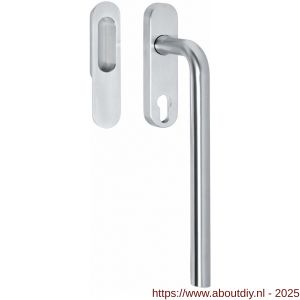 Intersteel 4500 hef-schuifdeurbeslag Draaigreep recht profielcilindergat 69 mm met schuifdeurkom RVS geborsteld - A26003877 - afbeelding 1