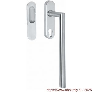 Intersteel 4500 hef-schuifdeurbeslag Draaigreep hoek 90 graden profielcilindergat 69 mm en schuifdeurkom RVS geborsteld - A26003875 - afbeelding 1
