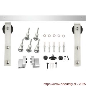 Intersteel Living 4501 schuifdeursysteem 2x1 meter met hangrollen recht 290 mm RVS - A26008785 - afbeelding 1
