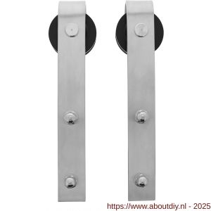 Intersteel Living 4501 set van 2 rollers recht voor schuifdeursysteem 450101 met bevestiging roestvast staal - A26008786 - afbeelding 1