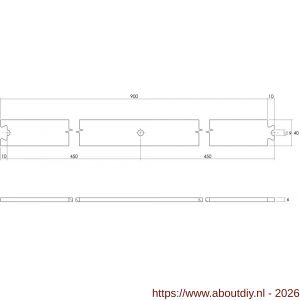 Intersteel Living 4501 tussenrail 90 cm voor schuifdeursysteem inclusief bevestigingsset roestvast staal - A26008789 - afbeelding 2