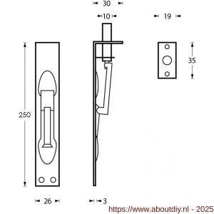 Intersteel Living 4520 kantschuif 25x250 mm RVS - A26007272 - afbeelding 2