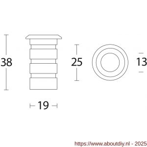 Intersteel 4520 sluitpot voor kantschuiven RVS - A26000149 - afbeelding 2