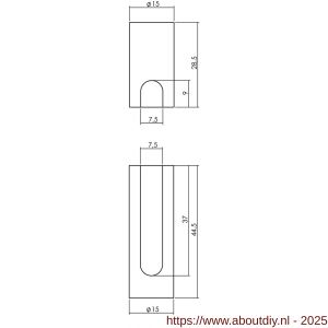 Intersteel Living 4540 sierhuls recht nieuw model RVS - A26007213 - afbeelding 2