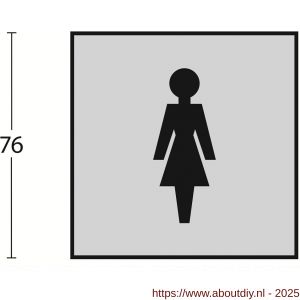 Intersteel Living 4601 pictogram zelfklevend vierkant 76x76 mm WC dames RVS - A26003383 - afbeelding 2