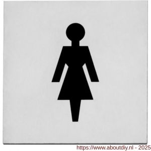 Intersteel Living 4601 pictogram zelfklevend vierkant 76x76 mm WC dames RVS - A26003383 - afbeelding 1