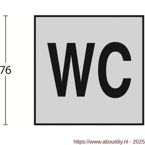 Intersteel Living 4601 pictogram zelfklevend vierkant 76x76 mm WC minder valide RVS - A26003386 - afbeelding 2