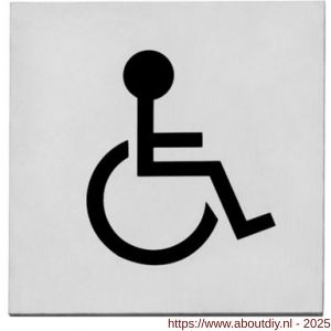 Intersteel Living 4601 pictogram zelfklevend vierkant 76x76 mm WC minder valide RVS - A26003386 - afbeelding 1
