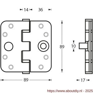 Intersteel Essentials 4625 SKG3 Kogellagerscharnieren 3.5 inch inch afgerond 89x89x3 mm RVS - A26007206 - afbeelding 2