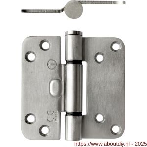 Intersteel Living 4625 glijlagerscharnier afgerond 89x89x3 DIN links-rechts CE (EN1935: 2002) RVS geborsteld zonder schroeven - A26009282 - afbeelding 1