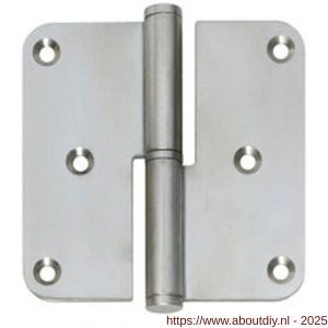 Intersteel Essentials 4626 paumelles DIN rechts afgerond 3,5x3,5 inch 89x89x2.5 mm RVS - A26000046 - afbeelding 1