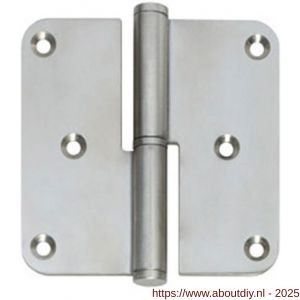 Intersteel Essentials 4626 paumelles DIN links afgerond 3,5x3,5 inch 89x89x2.5 mm RVS - A26000047 - afbeelding 1