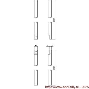 Intersteel 5620 stangenset voor kruk-espagnolet 1995 mm RVS - A26006174 - afbeelding 2