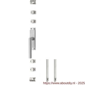 Intersteel Essentials 5620 set kruk-espagnolet links Hoek 90 graden diameter 19 mm incl stangenset 2x 1245 mm RVS geborsteld - A26009322 - afbeelding 1