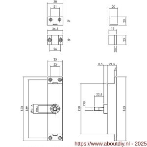 Intersteel Essentials 5620 set kruk-espagnolet rechts L-recht inclusief stangenset 2x 1245 mm RVS geborsteld - A26009325 - afbeelding 2