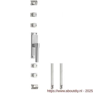 Intersteel Essentials 5620 set kruk-espagnolet rechts L-recht inclusief stangenset 2x 1245 mm RVS geborsteld - A26009325 - afbeelding 1