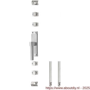 Intersteel Essentials 5620 set kruk-espagnolet links L-recht inclusief stangenset 2x 1245 mm RVS geborsteld - A26009324 - afbeelding 1