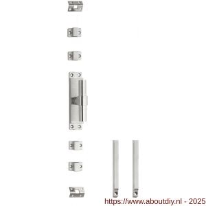 Intersteel Essentials 5620 set kruk-espagnolet rechts T-recht inclusief stangenset 2x 1245 mm RVS geborsteld - A26009327 - afbeelding 1