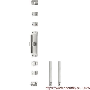 Intersteel Essentials 5620 set kruk-espagnolet links T-recht inclusief stangenset 2x 1245 mm RVS geborsteld - A26009326 - afbeelding 1