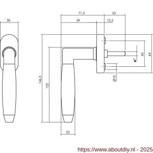 Intersteel Living 6156 raamkruk Combinatie RVS-zwart op stalen ovale rozet stift 7x35 mm RVS - A26010130 - afbeelding 2