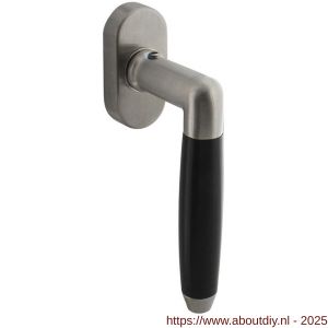Intersteel Living 6156 raamkruk Combinatie RVS-zwart op stalen ovale rozet stift 7x35 mm RVS - A26010130 - afbeelding 1