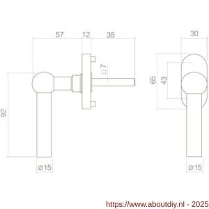 Intersteel Essentials 6156 raamkruk L-vorm bol op stalen ovale rozet stift 7x35 mm RVS - A26007716 - afbeelding 2