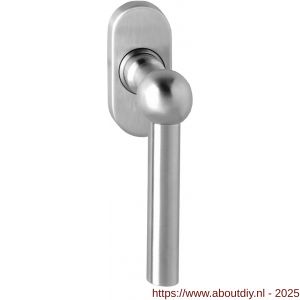 Intersteel Essentials 6156 raamkruk L-vorm bol op stalen ovale rozet stift 7x35 mm RVS - A26007716 - afbeelding 1