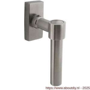 Intersteel Living 6156 raamkruk L-vorm recht op stalen rechthoekige rozet stift 7x35 mm RVS - A26010131 - afbeelding 1