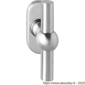 Intersteel Essentials 6156 raamkruk T-vorm RVS bol op stalen ovale rozet stift 7x35 mm RVS geborsteld - A26003699 - afbeelding 1