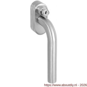 Intersteel Essentials 6156 SKG** afsluitbare raamkruk Recht op vlakke ovaal onderplaat met stift 7x35 mm RVS - A26006179 - afbeelding 1