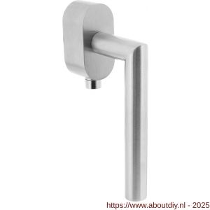 Intersteel Essentials 6156 SKG*** afsluitbare raamkruk hoek 90 graden op ovale behuizing stift 7x35 mm RVS - A26007724 - afbeelding 1