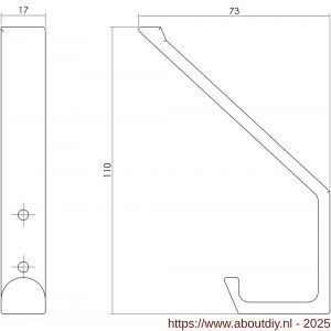 Intersteel Living 6950 kapstokhaak recht RVS mat - A26003945 - afbeelding 2
