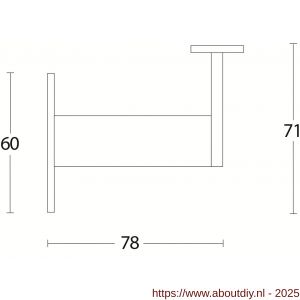 Intersteel Living 7300 leuninghouder zwaar vierkant vlak zadel RVS - A26003976 - afbeelding 2