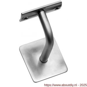 Intersteel Essentials 7300 leuninghouder gebogen vierkant hol RVS - A26003974 - afbeelding 1
