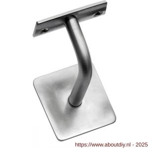 Intersteel Essentials 7300 leuninghouder gebogen vierkant vlak zadel RVS - A26007785 - afbeelding 1