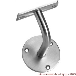 Intersteel Essentials 7300 leuninghouder gebogen opschroevend hol zadel RVS - A26003972 - afbeelding 1