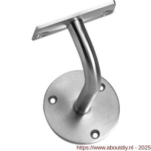 Intersteel Essentials 7300 leuninghouder gebogen opschroevend vlak zadel RVS - A26003973 - afbeelding 1