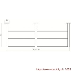 Intersteel Essentials 7380 garderobe 1 m met 6 kledinghangers RVS - A26007754 - afbeelding 2