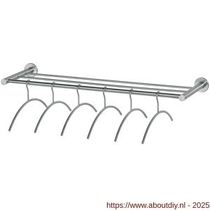 Intersteel Essentials 7380 garderobe 1 m met 6 kledinghangers RVS - A26007754 - afbeelding 1