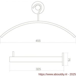 Intersteel Essentials 7380 garderobesteun met 3 kledinghangers RVS - A26007756 - afbeelding 2