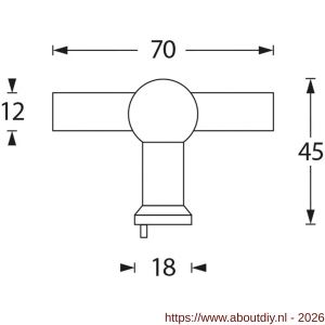 Intersteel Essentials 8510 meubelknop T-vorm recht 22 mm RVS - A26007867 - afbeelding 2