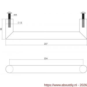 Intersteel Essentials 8926 meubelgreep Hoek 90 graden diameter 13x224 mm RVS - A26007813 - afbeelding 2